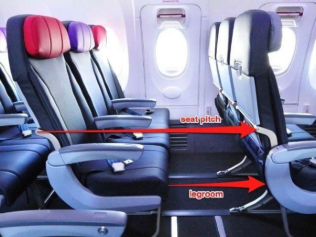Airline seat pitch
