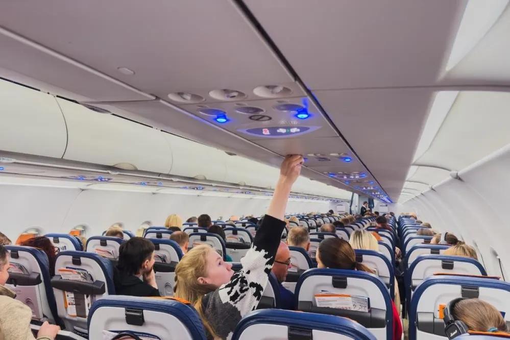 Water dripping from aircraft ceiling