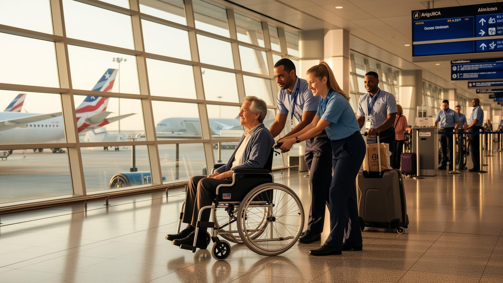 Frail passenger Airport assistant